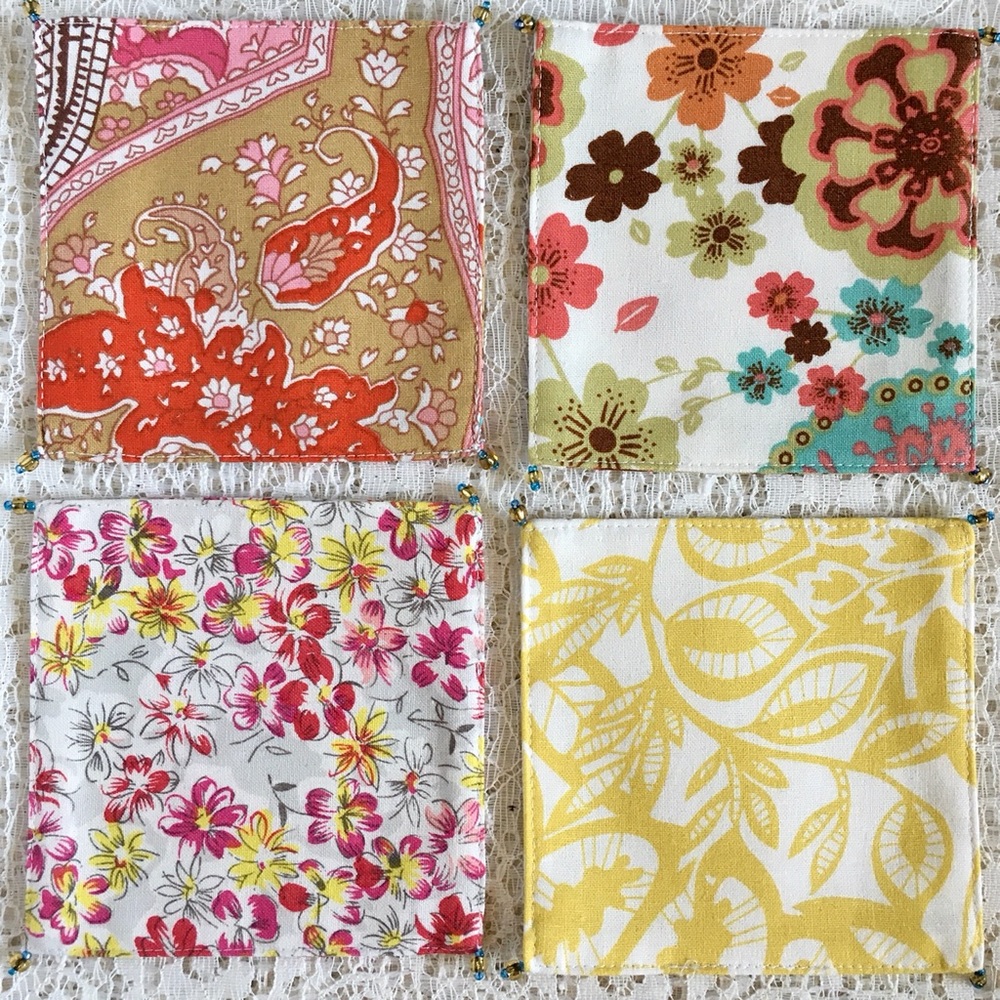 New Cabi Coasters Fabric Colorful Patterns set 4